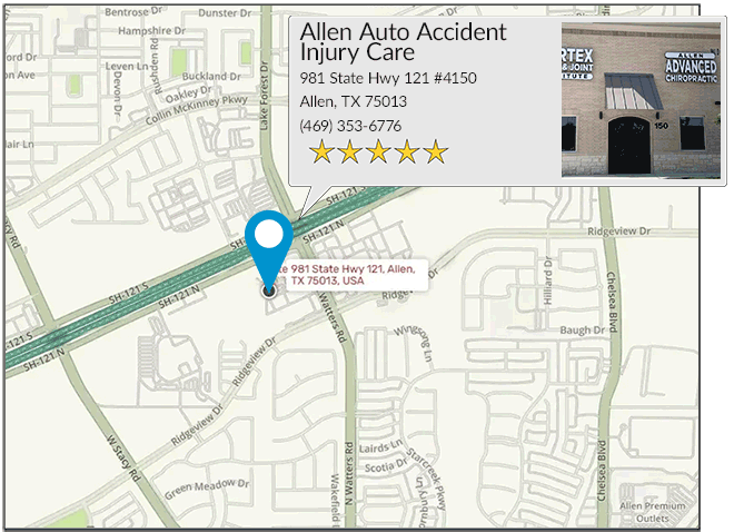 Allen Auto Accident Injury Care's location on google map